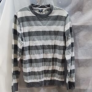 BDG Gray and White Striped Shirt